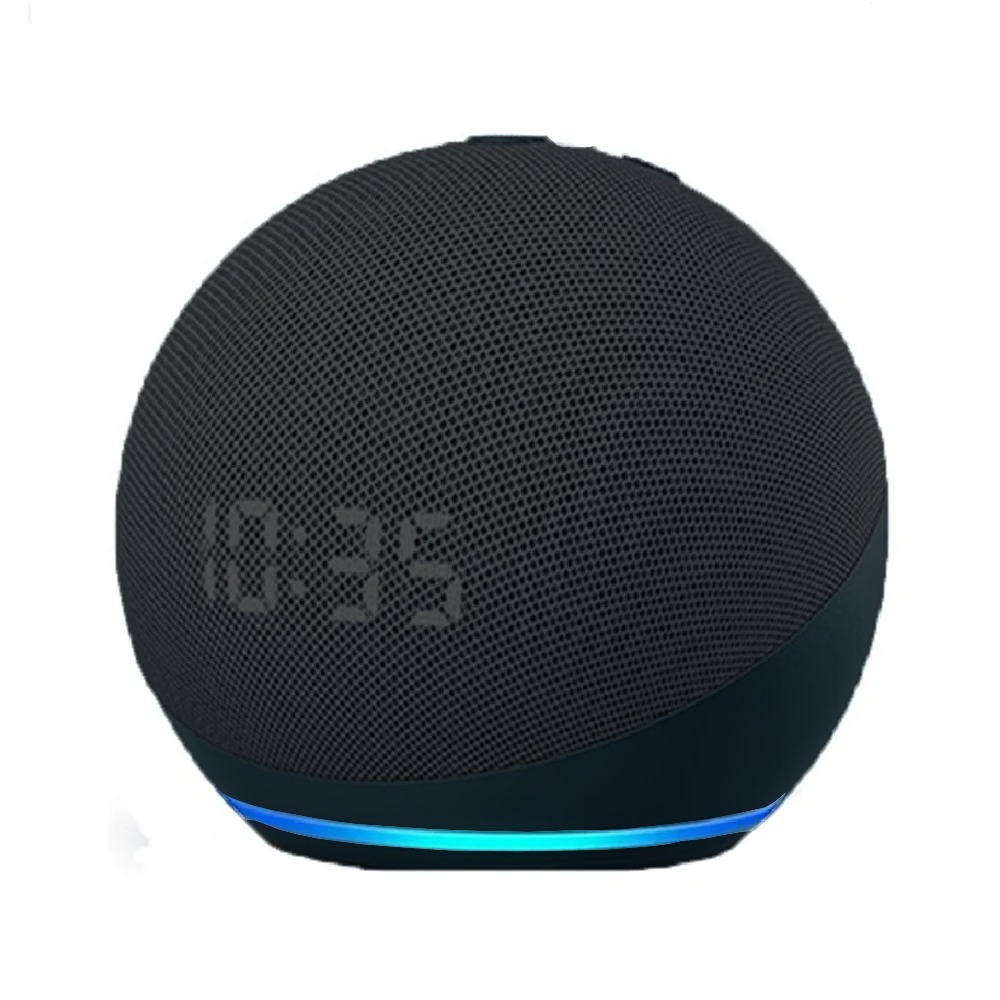 Parlante asistente Alaxe bluetooth con luces RGB y reloj